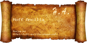 Hoff Ancilla névjegykártya